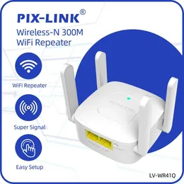 أجهزة التوجيه PIX LINK WR41Q 300M WIFI Range Range Extender Signal Dooster Wireless Repeater Amplefier 231019