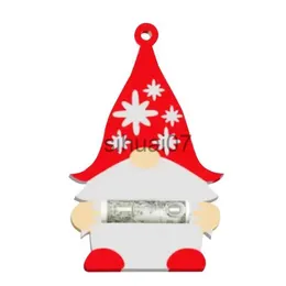 Рождественские украшения Держатель для денег Украшение рождественской елки Прочные деревянные рождественские держатели для денег для денежных благословений Можно написать на спине x1020