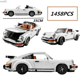 BLOCKS -ikoner 10295 Teknisk retrobilmodell Byggnadsblock Set 2in1 Race Model Kit för vuxna och tonåringar Toys Christmas Gift Idea R231020