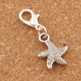 Dança Flake Star Starfish Sea Charms 100 pçs / lote 12 7x29 5mm Antigo Coração de Prata Flutuante Fechos de Lagosta para Vidro Vivendo C123226m