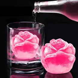 Creatore di cubetti di ghiaccio a forma di rosa in silicone 3D Stampo in silicone per gelato Creatore di palline di ghiaccio Stampo riutilizzabile per cocktail di whisky 20