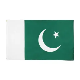 3x5fts 90x150cm pakistanska nationella Pakistan Flag Country Banner Polyester Banner för inomhusdekoration Direktfabrik grossist