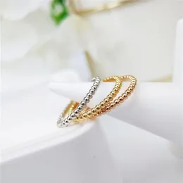 S925 Silver Punk Band Ring in Three Color Plated for Women Wedding Jewelry Gift Have Vele Bag PS4518237Z