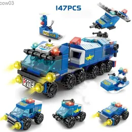 Blocos em blocos de construção cidade caminhão de bombeiros carro mini tijolos de brinquedo meninos avião infantil swat modelo r231020