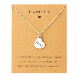 Aunt Sister Uncle Pendants Chain Necklaces Grandma Grandpa Family Mom Daughter Dad Father Brother Son Fashion Jewelry Love Gift295F