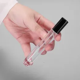 Parfümflasche 10 teile/los 10 ml Transparente Glasparfümsprühflasche Probenglasfläschchen Tragbarer Mini-Parfümzerstäuber Gold Silberkappe 231020