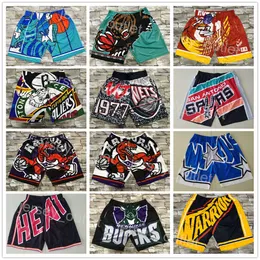 Männer Basketball Just Don Shorts Throwback 1997 Retro Western Eastern Running Elastic Waist Wear Jogginghose Hip Pop Sport Kordelzug Tasche Reißverschluss Hose Gut