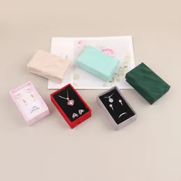 Caixas de jóias 6 pcs veludo conjunto caixa de presente anel colar pulseiras brinco embalagem com esponja dentro retângulo 231019