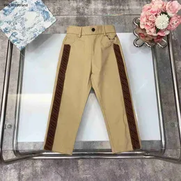 Novas calças casuais para crianças terno de bebê calças tamanho 100-150 cm letra lateral listra costura design calças infantis out15