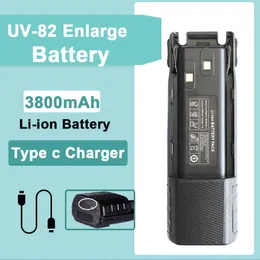 Walkie Talkie Baofeng UV 82 Batterie Typ C Vergrößern 3800 mAh Original Erweitert für UV 82HP UV82 UV 89 UV 82HX Plus 231019