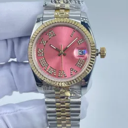 Nowe męskie Women Watch High End Designer Automatyczny ruch Diamentowy zegarek 36 mm Diamentowy łańcuch wodoodporny szafir szklany luksusowy dzień zegarek data najlepszej jakości