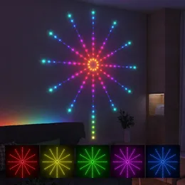 Diğer Etkinlik Partisi Malzemeleri Firework Led Strip Lights Rüya Renk Rgb Değişen Müzik Ses Senkronizasyonu Bluetooth Düğün Dekoru Noel 231019