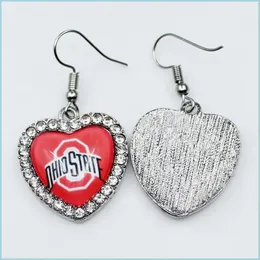 Charms Us NCAA Futbol Üniversitesi Takımı Ohio State Buckeyes Dangle Charm DIY Küpeler Bilezik Bangles Düğmeleri Spor Takıları DHC3F