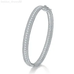 Braccialetti con bracciale in moissanite con diamanti e zirconi in argento 925 placcato in oro bianco con fascia famosa per donne personalizzate di alta gioielleria