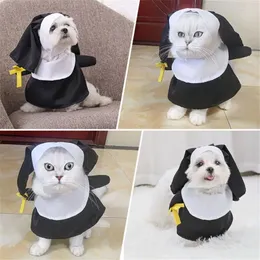 Cat Costumes Pet Supplies Cat/Dog Transform Halloween Dress Up Clothes Nun Funny