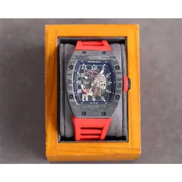 Męskie zegarki projektant Richrd luksusowy mechaniczny RM010 automatyczny mechaniczny pasek gumowy szafir szklany xtv7w