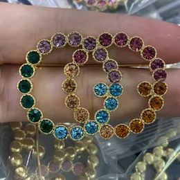 Dubbel bokstav multicolour diamanter stift broscher inlag kristall strass smycken brosch charm pärla droppe hänge gifte sig med bröllop parti presenttillbehör