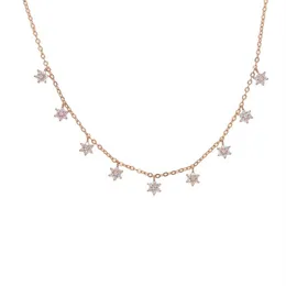 2018 neue Mode Drop Star Floer Halskette Gold Star Halskette für Frauen süßes Mädchen sexy zart glänzend cz Station Layer Choke3350