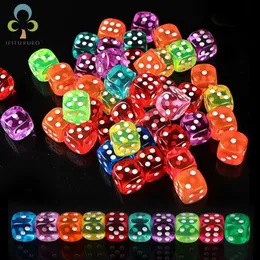 Outdoor Games Activities 30PCS 6 Sided Portable Table Dice 14MM Acrylic Round Corner Board Game Party Gambling Cubes Digital Dices GYH 231020