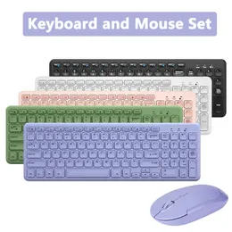 Keyboard Mouse Combos 2 4G Wireless and Combo Purple Multimedia Set Ergonomic Silent Keypad Mause For Laptop PC Smart TV 231019