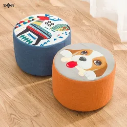 Baby Chairs Taboret domestic solid wood low stool creative cloth art fruit stool children adult multi-function soft stool chair stool 231019
