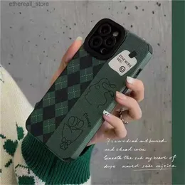 Custodie per cellulari Ins custodia vintage con diamanti verde scuro 14 iPhone 13 12 11 telefono cellulare all-inclusive soft shell Q231021