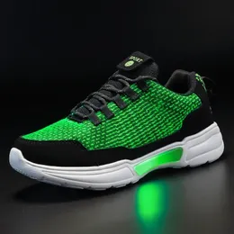 Gai Dress Unclejerry LED Fiber Optic Shoes Girls Men Women USB Laddar Light Up Shoe For Adult Glowing Running Sneaker 231020