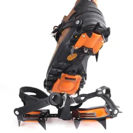 Mountaineering Crampons 10 Tooth Crampons Outdoor Rock Climbing Ice Fishing Snow Skid Shoe Cover Mountaineering Skid Gear Claws Grips Boots Cover 231021