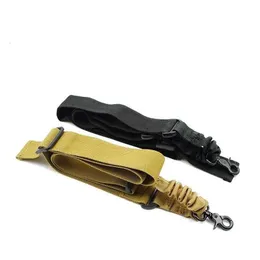 Accessori tattici Nylon 1 punto singolo Sistema di cinturino elastico regolabile per imbracatura con gancio Corda con fibbia Caccia Allenamento Vita Drop Dheex