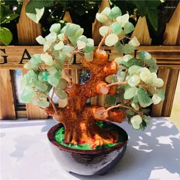 Decorative Figurines Natural Dongling Jade Crystal Fortune Tree Ornaments