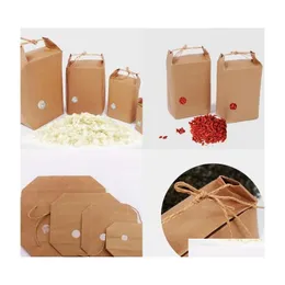 Paketleme çantaları toptan paketleme çantaları pirinç kağıt torba çay ambalaj karton düğünler kraft gıda depolama 249 j2 damla teslimat o Dhinq