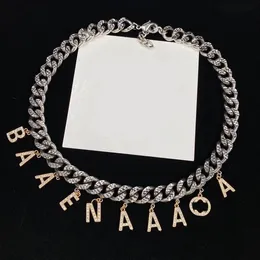 Vintage silver zircon Alphabet pendant Cuban necklace bracelet, fashion personality women's jewelry set, send family friends lovers or their best high-quality gifts