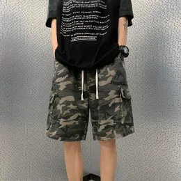 Shorts pour hommes mode ample et polyvalent rétro Camouflage Cargo été cinq pantalons Jorts sport culottes droites