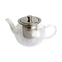 Pyrex flower teapot household kung fu teapot Stainless steel inner tank filter tea set