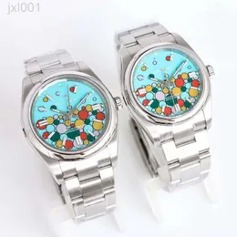 DesignErreloj Aynı Dergi Sarf Sabit Sabit Hareket Tam Otomatik Mekanik Erkek ve Kadınlar Çelik Band Glow Watch