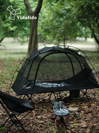 テントアンドシェルターヴィダリド独身者屋外キャンプベッドテント軽量で便利なネットネットアンチモスキートポータブルアルミニウムアロイポールインナー231021