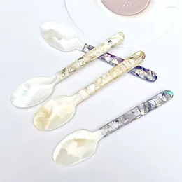 Spoons Long Handle Resin Flowers Spoon And Fork Dessert Tea Coffee Mixing Spoo Vintage Teaspoons Drink Cafe Tableware