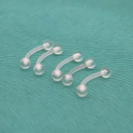 Stud Eyebrow Rings Curved Transparent Bioflex Clear Acrylic Bio 6mm 8mm 10mm 16G Fashion Body Piercing jewellery 231020