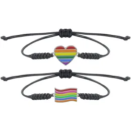 LGBTゲイ同性ブレスレット6色の虹の手織りブレスレットLes FriendsityBracet Male and Femal