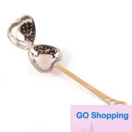Simple Stainless Strainer Heart Shaped Tea Infusers Teas Tools Teas Filter Reusable Mesh Spoon Steeper Handle Shower Spoons