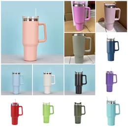 Fashionable Mobile Straw Mugs Sports Isoling Cup vattenflaskor Muggar 40oz med handgrip YQ990