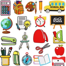 Okula Geri Demir Demir Olanlar Colorf Pencil Apple Schoolbag Onarımda Dikiş İşlemeli DIY El Sanatları Öğretmen Öğrencileri Giyim J