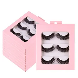 Outros itens de cuidados de saúde Grosso Mtilayer Mink Cílios Falsos Naturalmente Macio Vívido Reutilizável Artesanal Russo Curly Lashes Fl Strip Lash Dhzz0