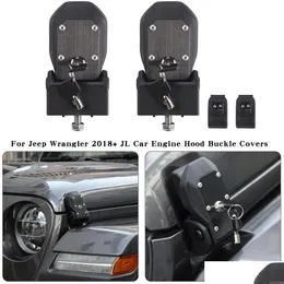 Other Exterior Accessories Hood Lock Catch Latch Decoration Er For Jeep Wrangler Jl 18Add Interior Drop Delivery Mobiles Motorcycles Dhdzc