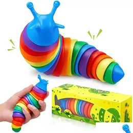 Funny Toys Fidget Toys Slug Articated Flexible 3D Slugs Favor Toy All Ages Relief Anti-Anxiety Sensory For Children Aldt Drop Delivery Dhcdk