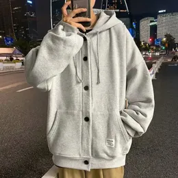 Herrtröjor tröjor kpop style streetwear fickor män casual harajuku kläder pullover löst 231020