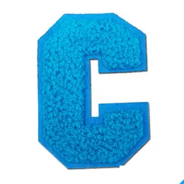 Notions 7Cm Iron On Colorf Letters C Sew Ones Chenille Alphabet Embroidered Appliques For Clothing Jackets Drop Delivery