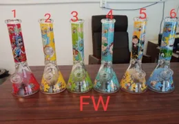 Smoking Pipes bongs Hand-blown hookah Thickened printed sticker glass cigarette set