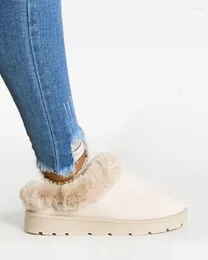 Buty 2023 Białe zimowe płaskie buty skórzana wełna kobieta ciepłe śnieg futro kostka plus size pszczoła moda mokasynów
