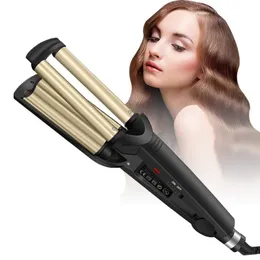 Curling Irons Professional Wave Hair Styler 3 Barrels Big Wave Curling Iron Hair Curlers Crimping Iron Fluffy Waver Salon Styling Tools 231021